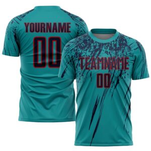 Teal Navy Red Sublimation Soccer Uniform Jersey,&hellip;