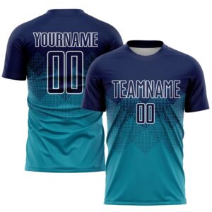 Teal Navy White Sublimation Soccer Uniform Jersey,&hellip;