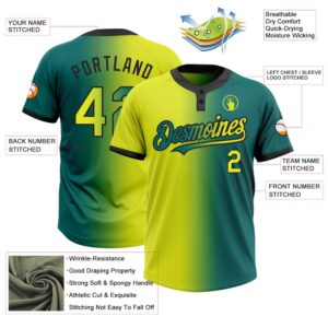 Teal Neon Yellow Black Gradient Fashion Two Button Unisex Softball Jersey Custom Team Softball Jersey 3 lo3qvj.jpg