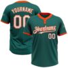 Teal Orange White Two Button Unisex Softball Jersey, Custom Team Softball Jersey Teal Orange White Two Button Unisex Softball Jersey, Custom Team Softball Jersey