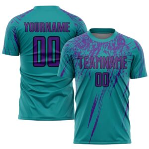 Teal Purple Black Sublimation Soccer Uniform Jersey,&hellip;