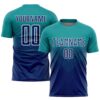 Teal Teal Black Sublimation Soccer Uniform Jersey, Custom Team Soccer Jersey Shirt