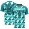 Teal White Black Sublimation Fade Fashion Soccer Uniform Jersey, Custom Team Soccer Jersey Shirt