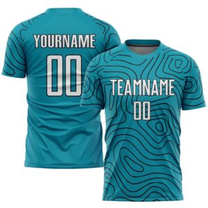Teal White Black Sublimation Soccer Uniform Jersey,&hellip;