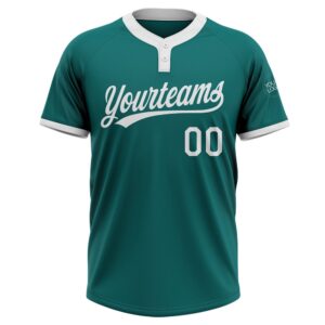 Teal White Two Button Unisex Softball Jersey Custom Team Softball Jersey 2 pzstmx.jpg