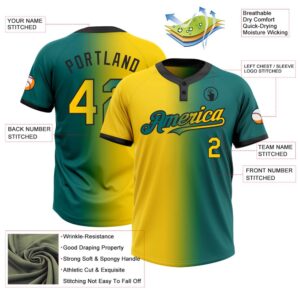Teal Yellow Black Gradient Fashion Two Button Unisex Softball Jersey Custom Team Softball Jersey 3 llv8sf.jpg