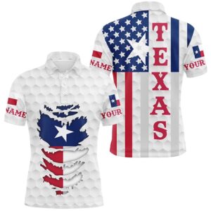 Texas American Flag Men’s Golf Polo Shirts&hellip;