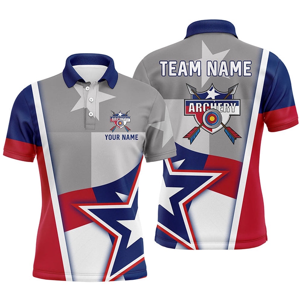 Texas Flag Archery Men Polo Shirts Custom Name Patriotic Archery Polo Shirts, Custom Archery Team Polo Shirt Texas Flag Archery Men Polo Shirts Custom Name Patriotic Archery Polo Shirts, Custom Archery Team Polo Shirt