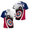 Texas Flag Archery Polo Shirts Custom Texas Flag Shirts For Patriotic Archer, Custom Archery Team Polo Shirt