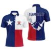 Texas Flag Longhorn Bowling Shirts For Men Bowling Team League Polo Shirt Custom Bowling Polo Shirts, Personalized Bowling Team Shirt