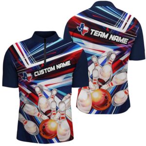 Texas Flag Bowling Team Shirts For Men&hellip;