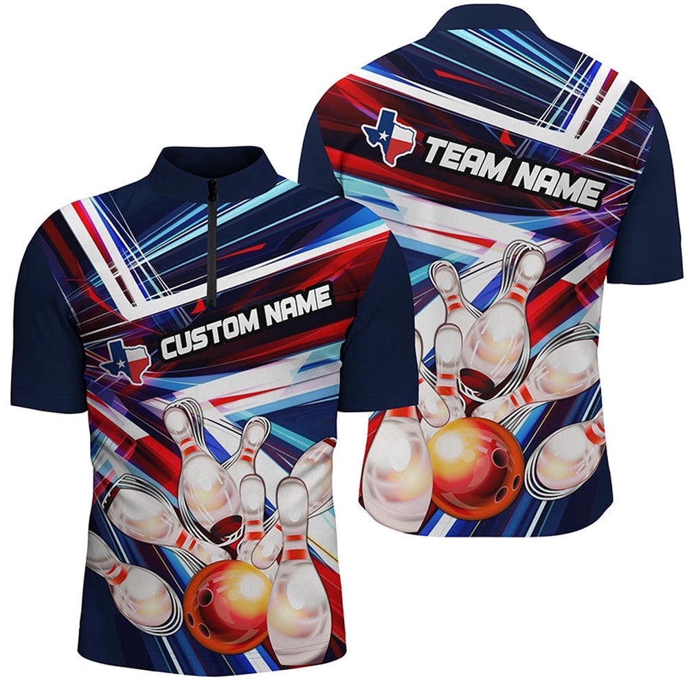 Texas Flag Bowling Team Shirts For Men And Women, Unisex Texas Bowling Jersey, Custom Bowling Team Jersey Shirt