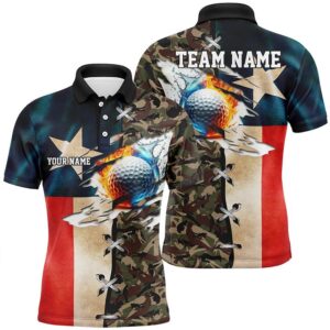 Texas Flag Camo Men’s Golf Polo Shirts&hellip;