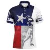 Texas Flag Men’s Golf Polo Shirts Custom Tropical Leaf Golf Attire For Men For Men’s, Golf Polo Shirt, Golf Shirts