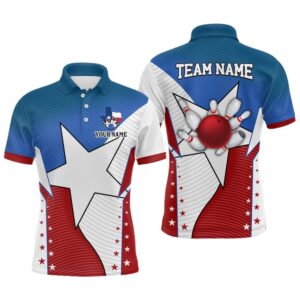 Texas Flag Retro Bowling Polo Shirts For&hellip;