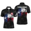 Texas Flag Flaming Target Archery Polo Shirts, Fire Arrow Archery Polo, Custom Archery Team Polo Shirt