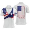 Texas Flag White Men’s Golf Polo Shirts Custom Patriotic Golf Tops For Men’s, Golf Polo Shirt, Golf Shirts