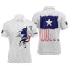Texas Flag White Men’s Golf Polo Shirts Custom Patriotic Golf Tops For Men’s, Golf Polo Shirt, Golf Shirts