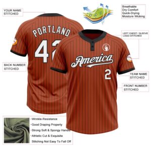 Texas Orange Black Pinstripe White Two Button Unisex Softball Jersey Custom Team Softball Jersey 3 u6hvwi.jpg