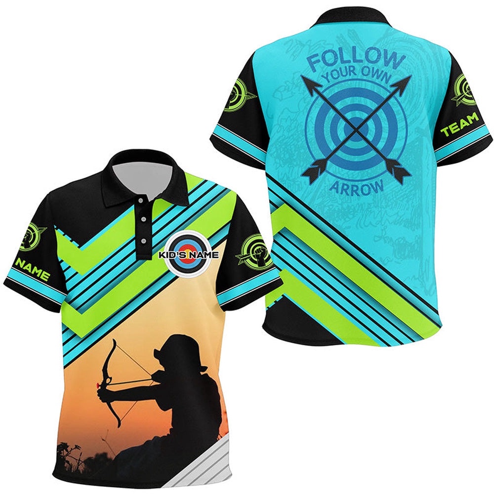 The Archer Follow Your Own Arrow Archery Polo Shirts, Funny Archery Polo Shirts, Custom Archery Team Polo Shirt