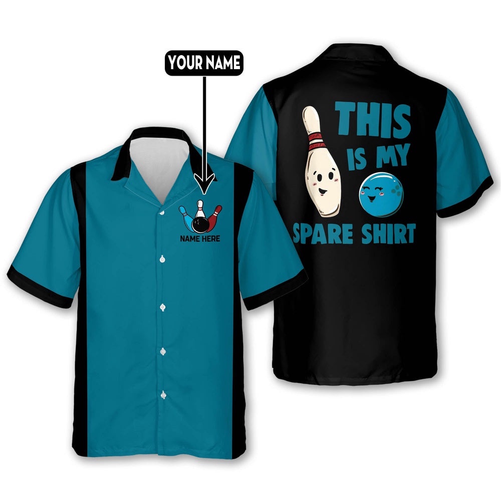 This is My Spare Shirt Hawaiian Shirt, Custom Bowling Shirt, Custom Team Bowling Hawaiian Shirt