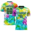Tie Dye Pink Light Blue Sublimation Soccer Uniform Jersey, Custom Team Soccer Jersey Shirt Tie Dye Pink Light Blue Sublimation Soccer Uniform Jersey, Custom Team Soccer Jersey Shirt