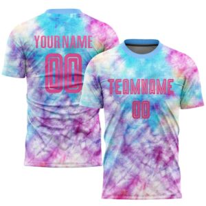 Tie Dye Pink Light Blue Sublimation Soccer&hellip;