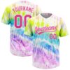 Tie Dye Pink White 3D Watercolor Gradient Two Button Unisex Softball Jersey, Custom Team Softball Jersey