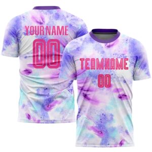Tie Dye Pink Purple Sublimation Soccer Uniform&hellip;