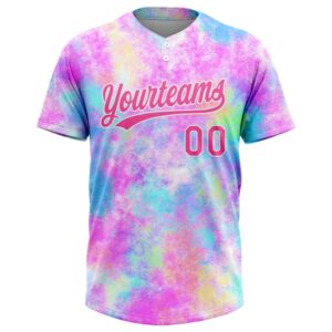 Tie Dye Pink White 3D Watercolor Gradient Two Button Unisex Softball Jersey Custom Team Softball Jersey 2 wf0iog.jpg