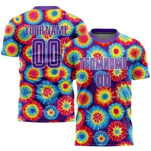 Tie Dye Purple White Sublimation Soccer Uniform&hellip;