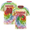 Tie Dye Royal White Sublimation Soccer Uniform Jersey, Custom Team Soccer Jersey Shirt