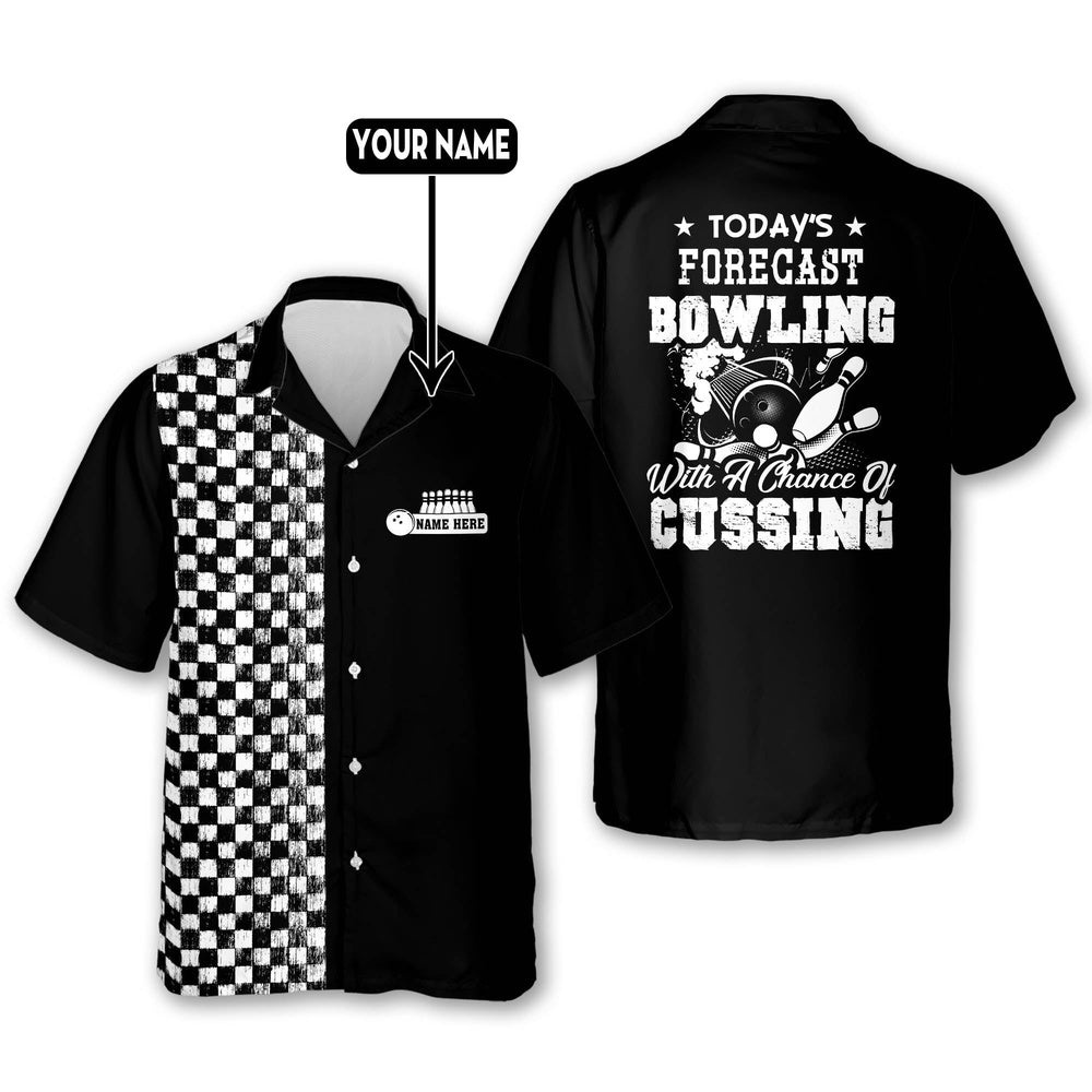 Today’s Forecast Bowling Bowling Shirt, Custom Bowling Shirt, Custom Team Bowling Hawaiian Shirt
