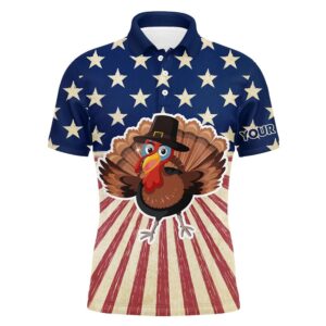 Turkey Bird Thanksgiving American Flag Men Golf&hellip;
