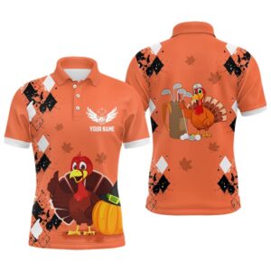 Turkey Bird Thanksgiving Golf Men’s Polo Shirt&hellip;