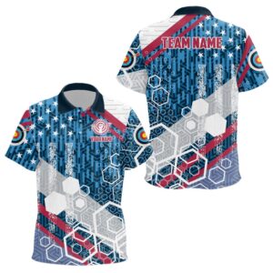 USA Flag Archery Polo Shirts Custom Patriotic&hellip;