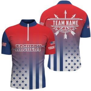 US Archery Patriotic Men Jersey Shirts Custom&hellip;