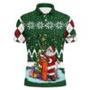Ugly Christmas Red Argyle Pattern Golf Shirt Custom Men’s Golf Polo Shirt Santa Golfer Christmas Gift, Golf Polo Shirt, Golf Shirts