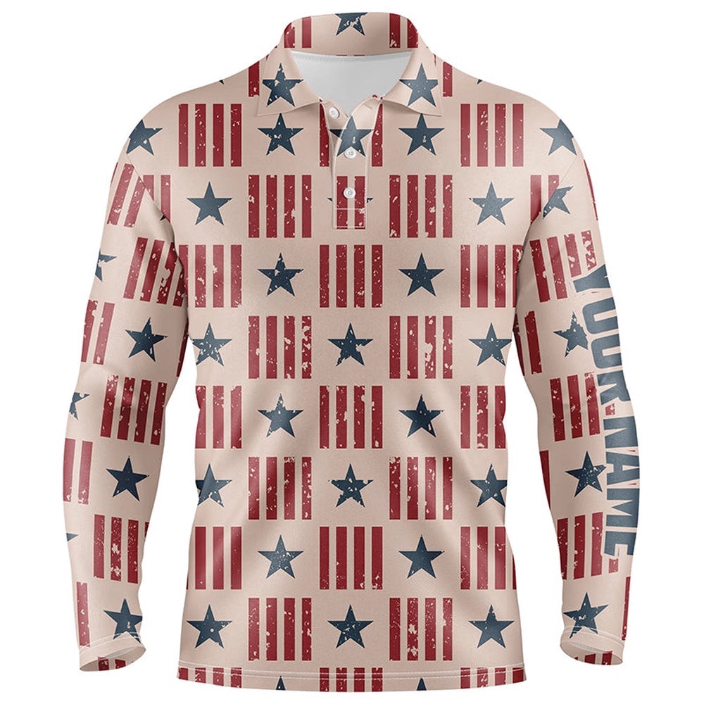 Usa Patriot Seamless Men’s Golf Polo Shirt Retro American Golf Shirts For Men Golfing Gifts, Golf Polo Shirt, Golf Shirts