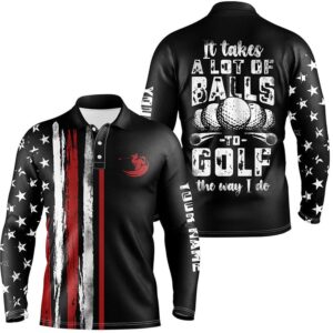 Vintage American Flag Black Men’s Golf Polo&hellip;