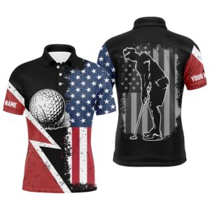 Vintage American Flag Men’s Golf Polo Shirts&hellip;