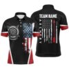 Vintage American Flag Target Archery Polo Shirts, Custom Bows Archery Polo, Custom Archery Team Polo Shirt