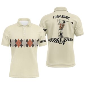 Vintage Argyle Pattern Men’s Golf Polo Shirt&hellip;