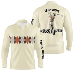 Vintage Argyle Pattern Men’s Golf Polo Shirt&hellip;