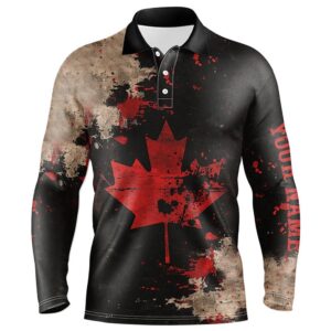 Vintage Black Canadian Flag Men’s Golf Polo&hellip;