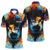 White And Black Camo Bowling Polo Shirts For Men Custom Team Bowling Polo Shirt For Men, Gift For Bowlers, Personalized Bowling Team Shirt