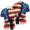 Watercolor American Flag Men’s Golf Polo Shirt Patriotic Usa Golf Shirts For Men Golf Gifts, Golf Polo Shirt, Golf Shirts