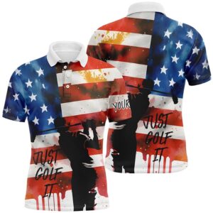 Watercolor American Flag Just Golf It Men’s&hellip;