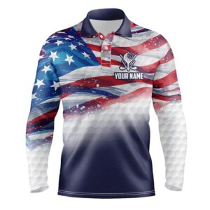 Watercolor American Flag Men’s Golf Polo Shirts&hellip;