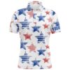 Watercolor American Flag White Men’s Golf Polo Shirt Custom Men’s Patriotic Polo Shirts Golfing Gift, Golf Polo Shirt, Golf Shirts